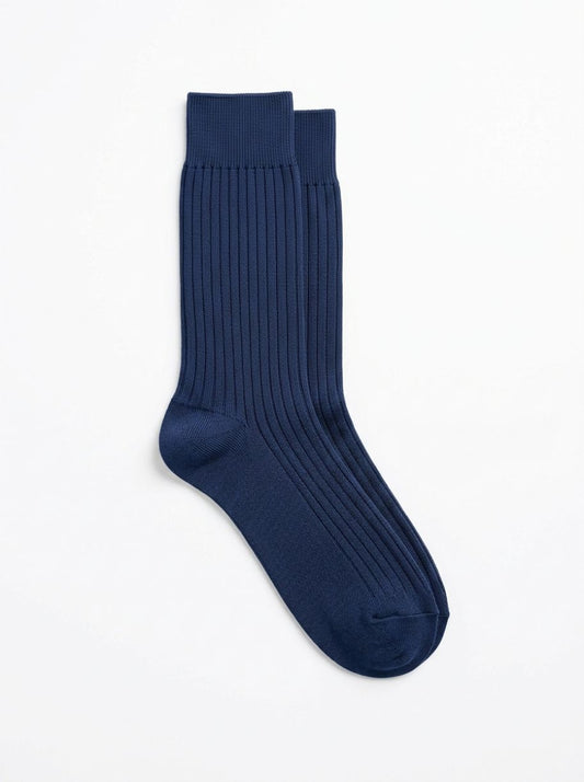 Mercerized Cotton Ribbed Socks