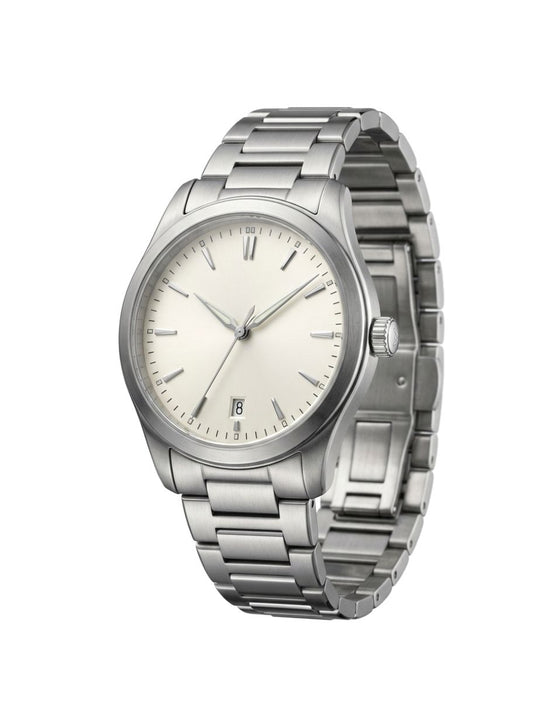Modernist Brushed Steel Dress Watch